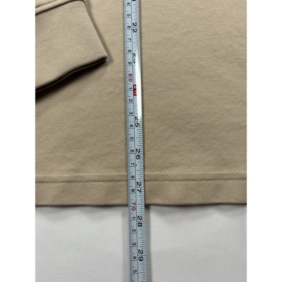 SCOTT BARBER Men's L Tan Beige Mock Neck Sweater 100% Pima Cotton Knit - Picture 8 of 10